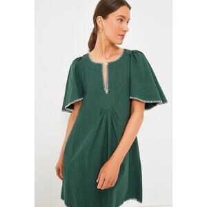 POMANDER PLACE TUCKERNUCK Green Stitch Finley Flutter Sleeve Mini Dress Medium
